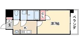 UURコート名古屋名駅 1Kの間取図画像