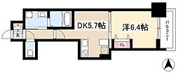 エステムプラザ名古屋駅前プライムタワー 1DKの間取図画像