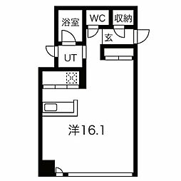 コレクション名駅3 ワンルームの間取図画像
