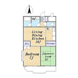 グレイスコート小泉 2LDKの間取図画像