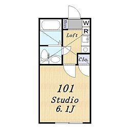 OLIVEシャブラン横濱山手 1Kの間取図画像