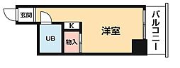 TOP仲木戸No.1 ワンルームの間取図画像