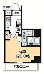 ARCOBALENO HORIKIRISHOBUEN 1Kの間取図画像