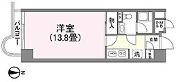 御宿シーハイツ 1Kの間取図画像