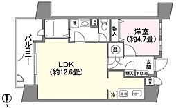 アジュール一ノ宮 1LDKの間取図画像
