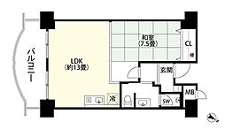 御宿アーバンコンフォート 1LDKの間取図画像