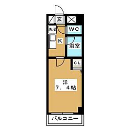 フォアグランデ 1階1Kの間取り