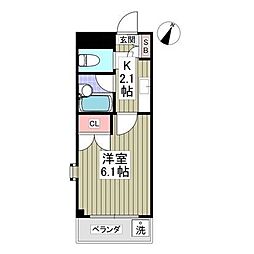 コートアネックス2 1Kの間取図画像