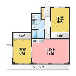 エクセレントアベ 3DKの間取図画像