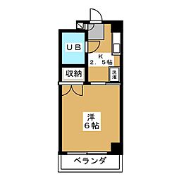 ホワイトヒルズ 1Kの間取図画像