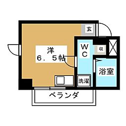ダイニチ館F-1 ワンルームの間取図画像