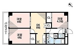 ファウンテン90 3DKの間取図画像