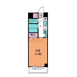 アジリア浦安 1Kの間取図画像