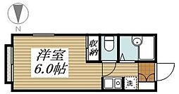 竹林ナカノA ワンルームの間取図画像