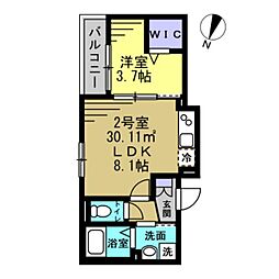 ラ・ルポI 1LDKの間取図画像