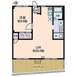 アークス柏の葉 1LDKの間取図画像