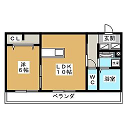 グラシアおおたかの森 1LDKの間取図画像