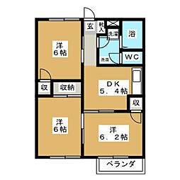 シンセリティーヒルズ 3DKの間取図画像