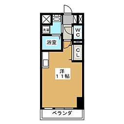かじかわ ワンルームの間取図画像