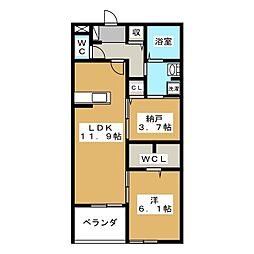 アンプルール 1SLDKの間取図画像