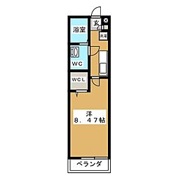 グリシーナ柏 1Kの間取図画像