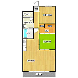ビューテラスマンション 2LDKの間取図画像