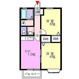 ロマーニハイム 2DKの間取図画像