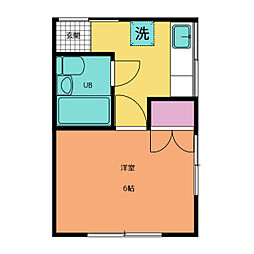立花コーポ 2階1Kの間取り