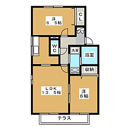 ヴィクトワール・コート 1階2LDKの間取り