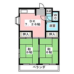 タカシマンション 2DKの間取図画像