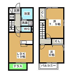 グレーリング 2LDKの間取図画像
