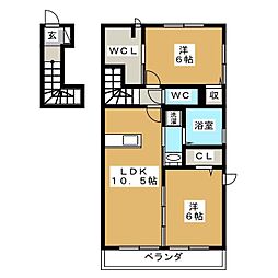 ｉハウス 2階2LDKの間取り