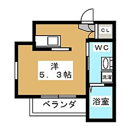 Ｎクレール 3階ワンルームの間取り