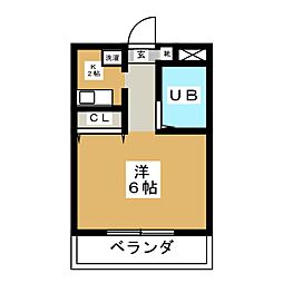 ベルード市川 ワンルームの間取図画像