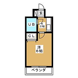 ダイニチ館F17 1Kの間取図画像