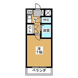 CBレジデンス行徳F-38 1Kの間取図画像
