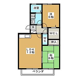 ミルフィーユ参番館 2LDKの間取図画像