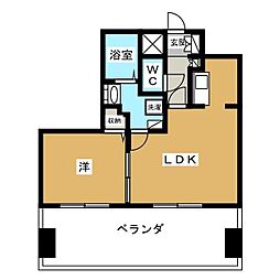 グランカーサ行徳 1LDKの間取図画像