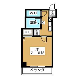 ヴァンベール 1Kの間取図画像
