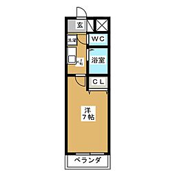 ベルデ行徳 1Kの間取図画像