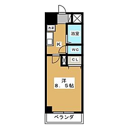 ガディス・パーク行徳壱番館 1Kの間取図画像