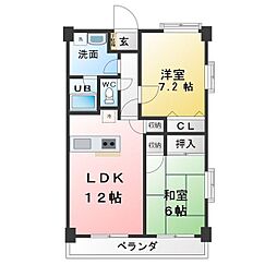 アウラ10 2LDKの間取図画像