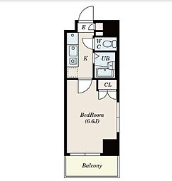 S-FORT船橋roots 3階1Kの間取り