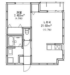 ＳＯＮＯＲＡ滝不動 3階1LDKの間取り
