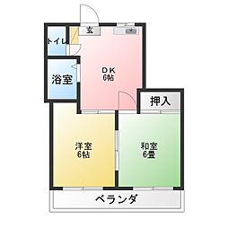 メゾン鎌ヶ谷 2DKの間取図画像