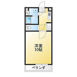 ミッツメロディア 1Kの間取図画像