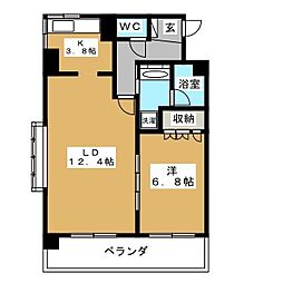 エリューディ船橋本町 1LDKの間取図画像