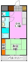 メイ・グリーン塚田 1DKの間取図画像
