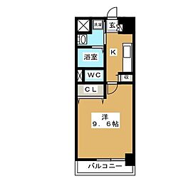 エムズレジデンス 1Kの間取図画像