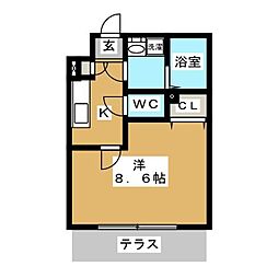 湊町ウッドヴィレッジ 1Kの間取図画像